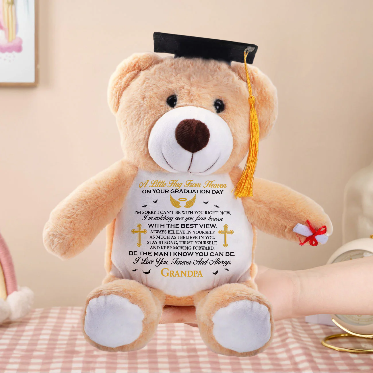 I'm Sorry I Won't Be There On Person - Personalized Graduation Teddy Bear - Image 5
