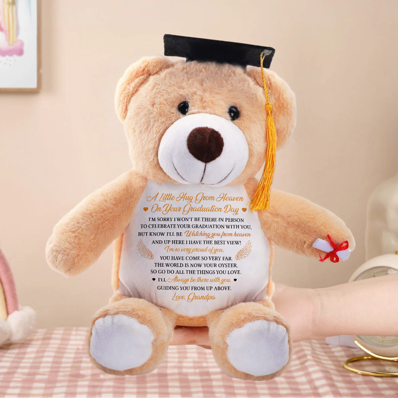 I'm Sorry I Won't Be There On Person - Personalized Graduation Teddy Bear - Image 5