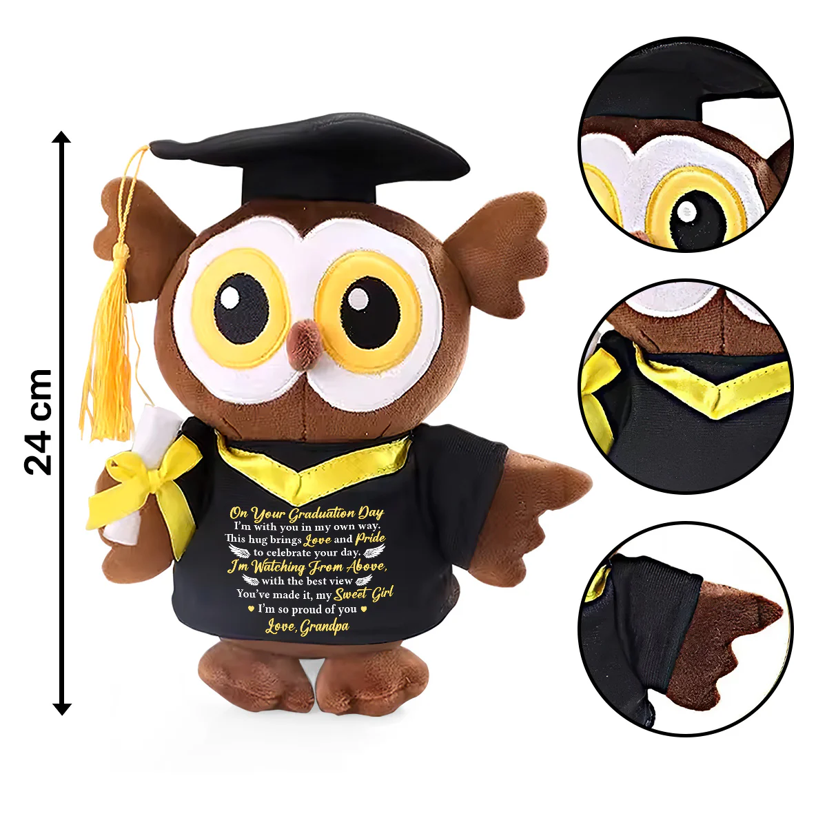 I'm Watching From Above With The Best View - Personalized Graduation Owl - Image 6