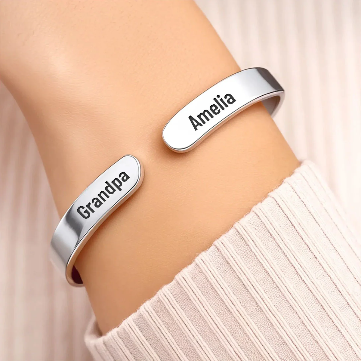I’m Watching Over You Always  - Personalized Cuff Bangle Bracelet With Box - Image 3