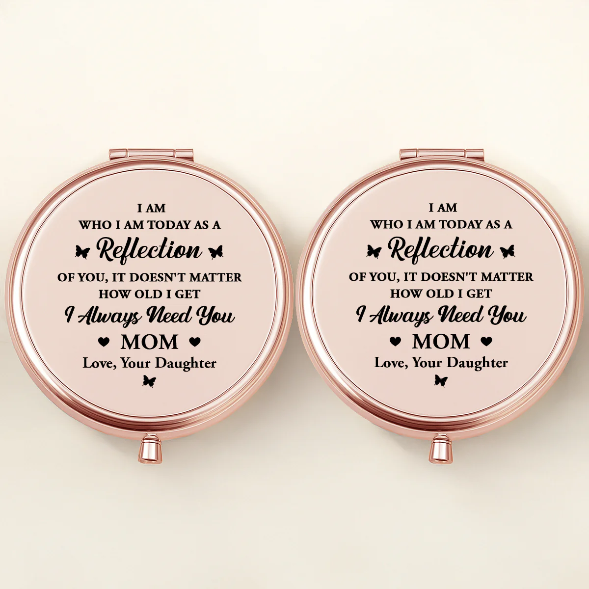 I'm Who I'm Today As A Reflection Of You - Personalized Circle Metallic Mirror - Image 3