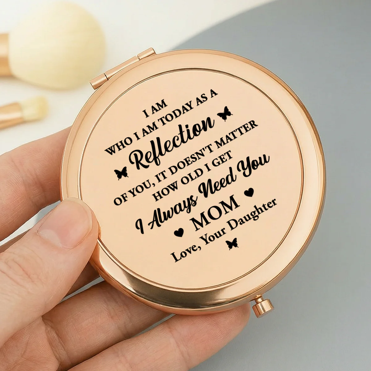 I'm Who I'm Today As A Reflection Of You - Personalized Circle Metallic Mirror - Image 7