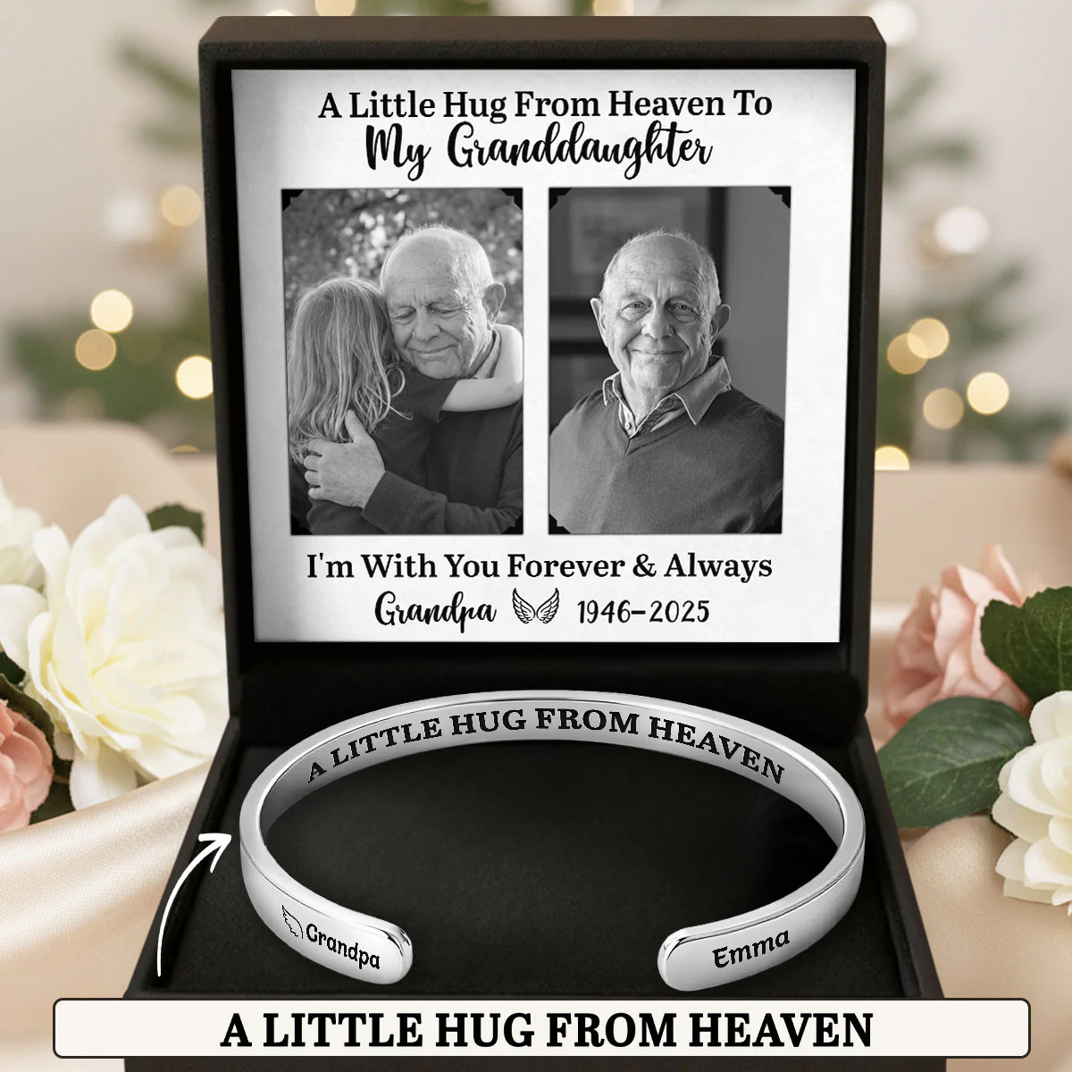 I'm With You Forever And Always - Personalized Cuff Bangle Bracelet With Box