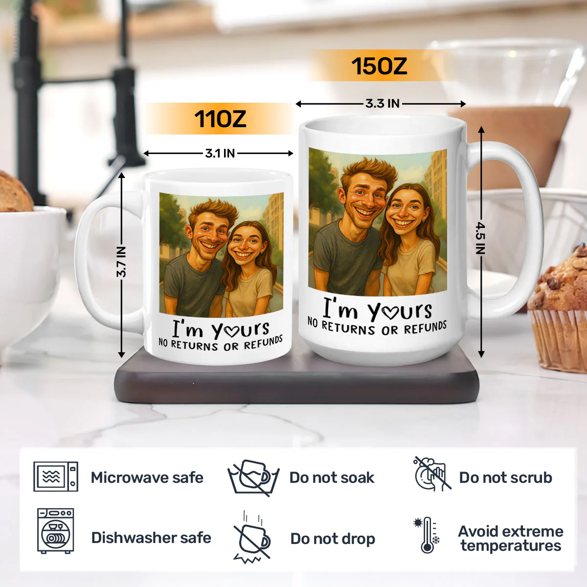I'm Yours No Returns Or Refunds - Personalized Ceramic Coffee Mug - Image 3