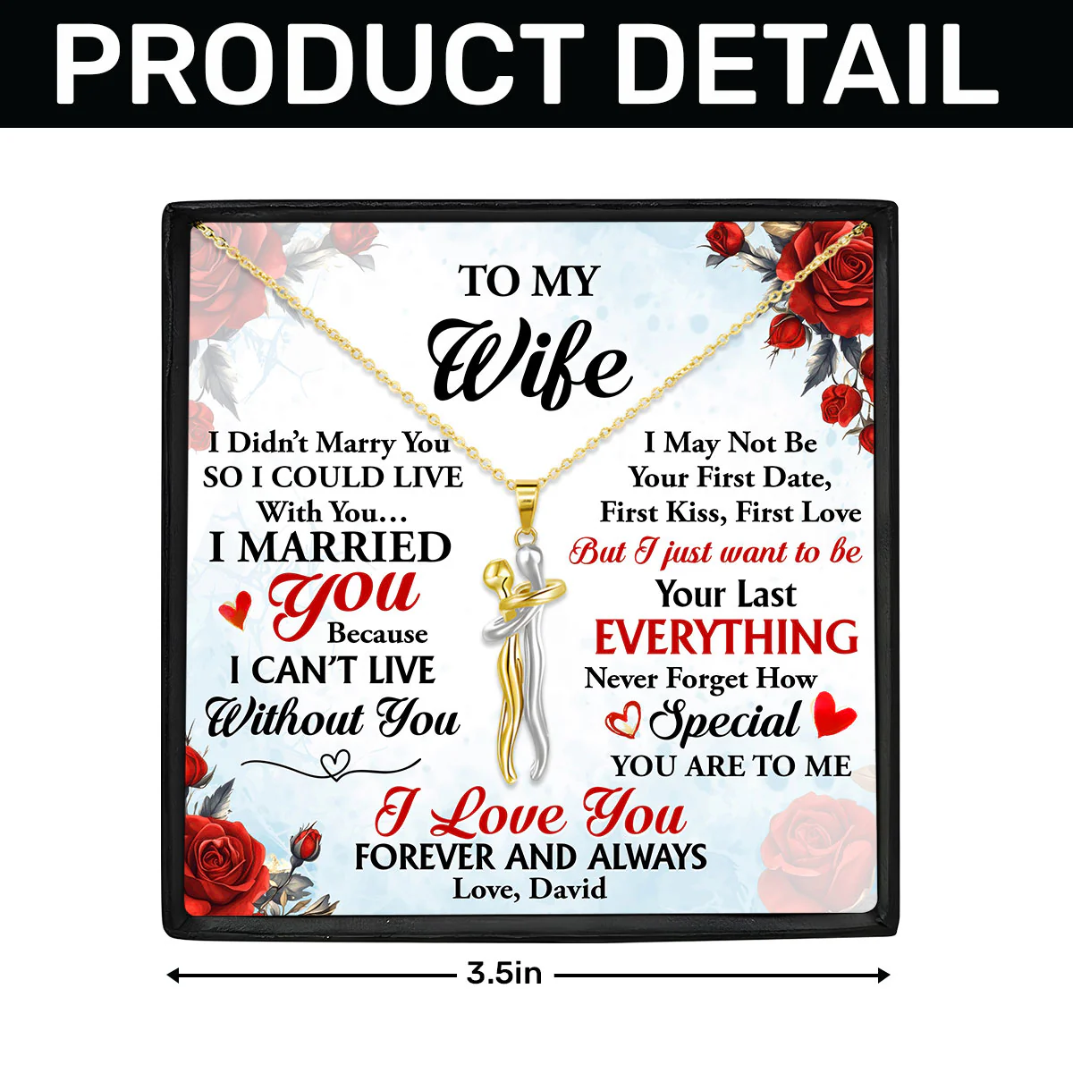 I Married You Because I Can't Live Without You - Personalized Hug Charm Necklace - Image 7