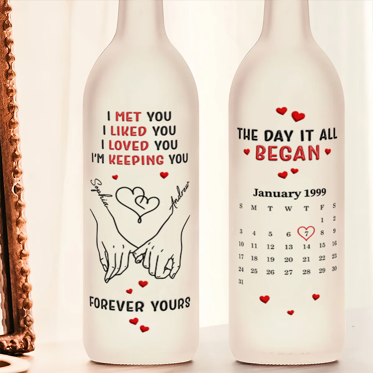 I Met You Liked You I Love You - Personalized Bottle Lamp - Image 5
