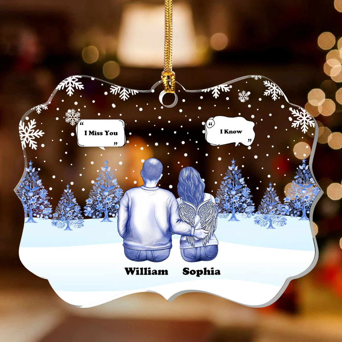 I Miss You - Personalized 1-Layer Acrylic Ornament - Image 2