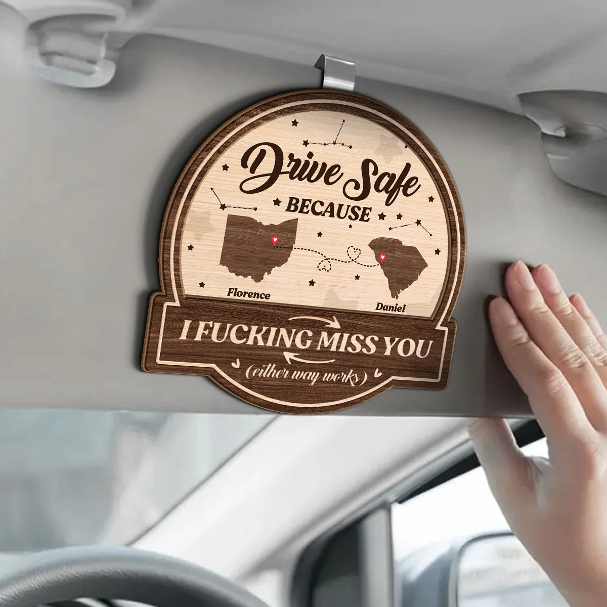 I Miss You - Personalized Car Visor Clip - Image 3