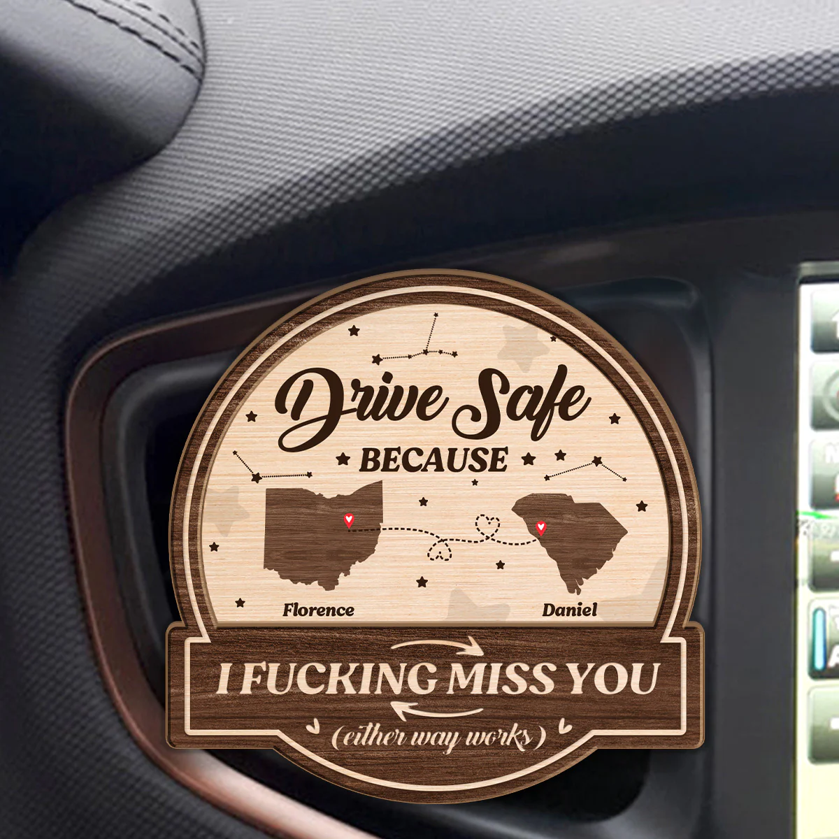 I Miss You - Personalized Car Visor Clip - Image 4