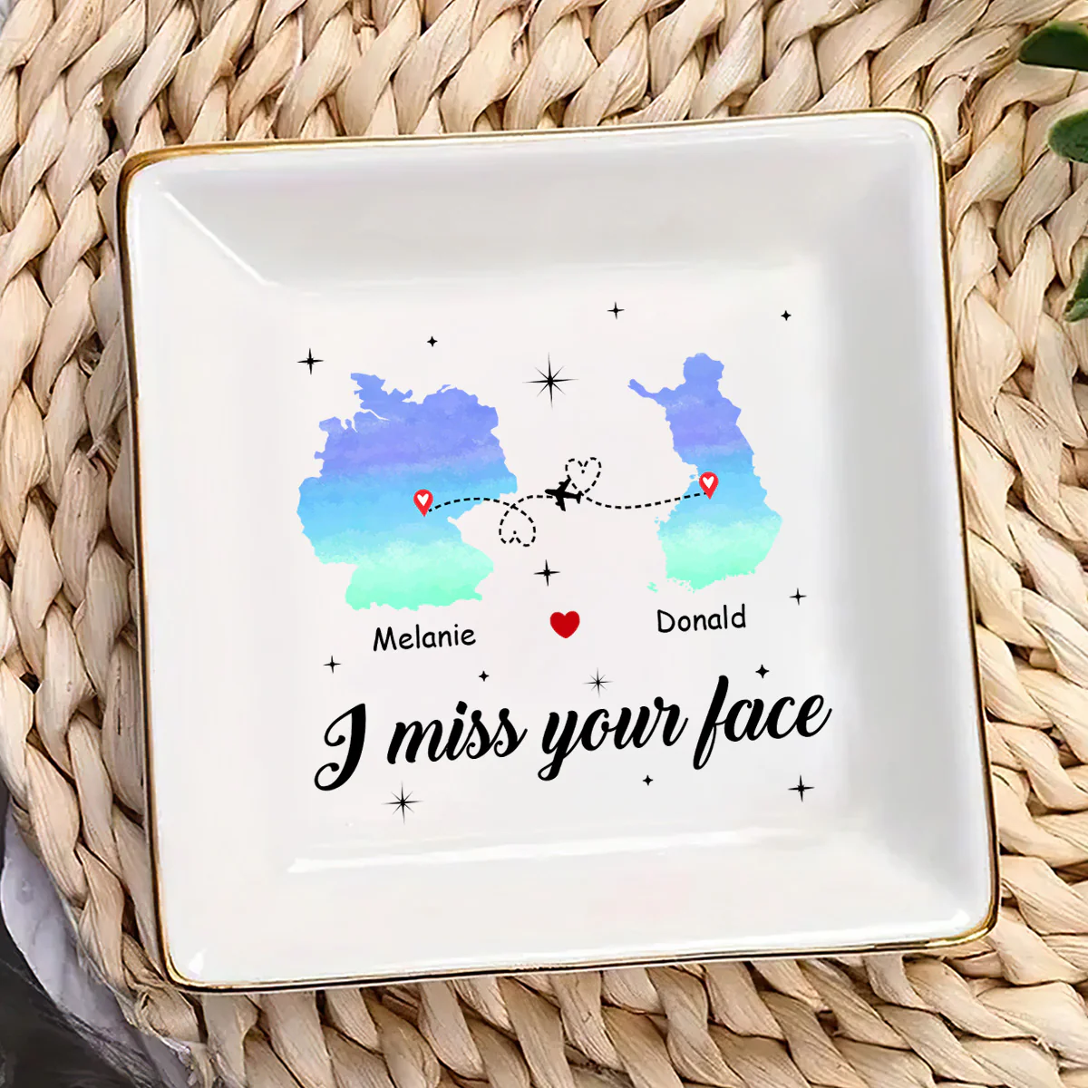 I Miss Your Face - Personalized Jewelry Dish - Image 3