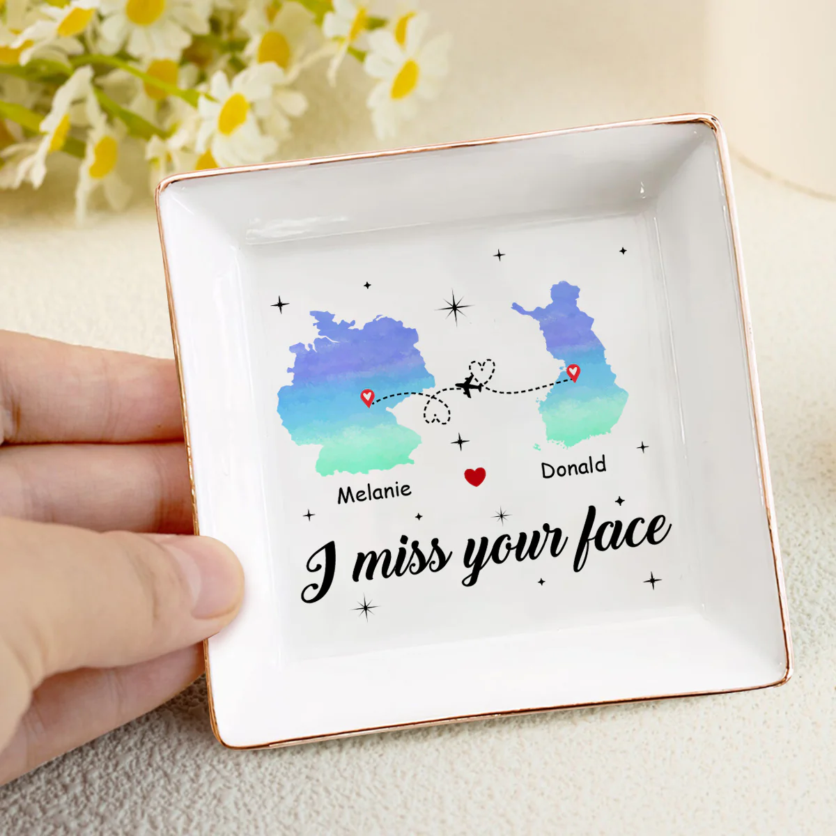I Miss Your Face - Personalized Jewelry Dish - Image 4