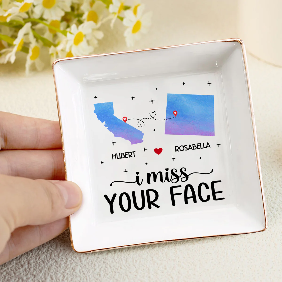 I Miss Your Face - Personalized Jewelry Dish - Image 4