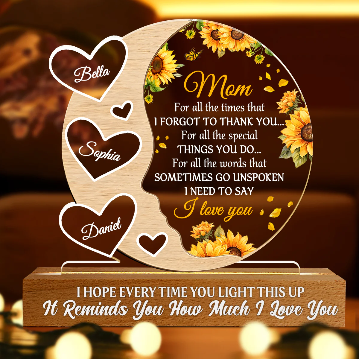 I Need To Say I Love You - Personalized Acrylic Plaque Night Light - Image 2
