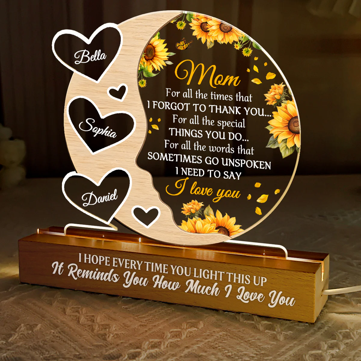 I Need To Say I Love You - Personalized Acrylic Plaque Night Light - Image 3