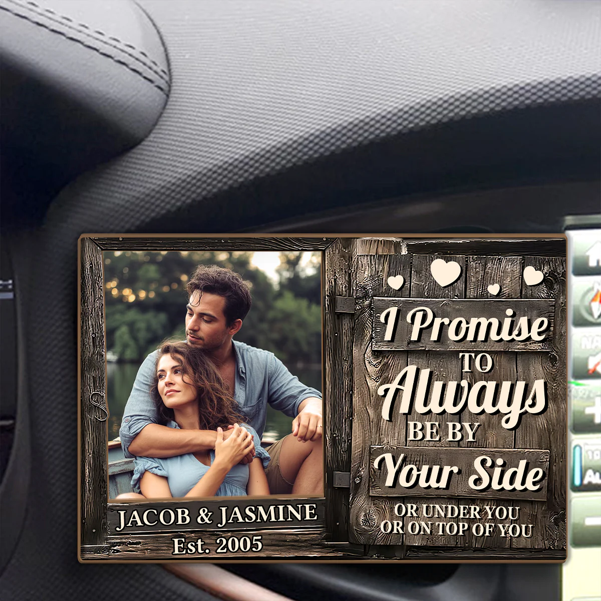 I Promise To Always Be By Your Side - Personalized Car Visor Clip - Image 4