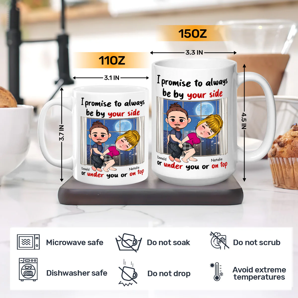 I Promise To Always Be By Your Side - Personalized Mug - Image 3
