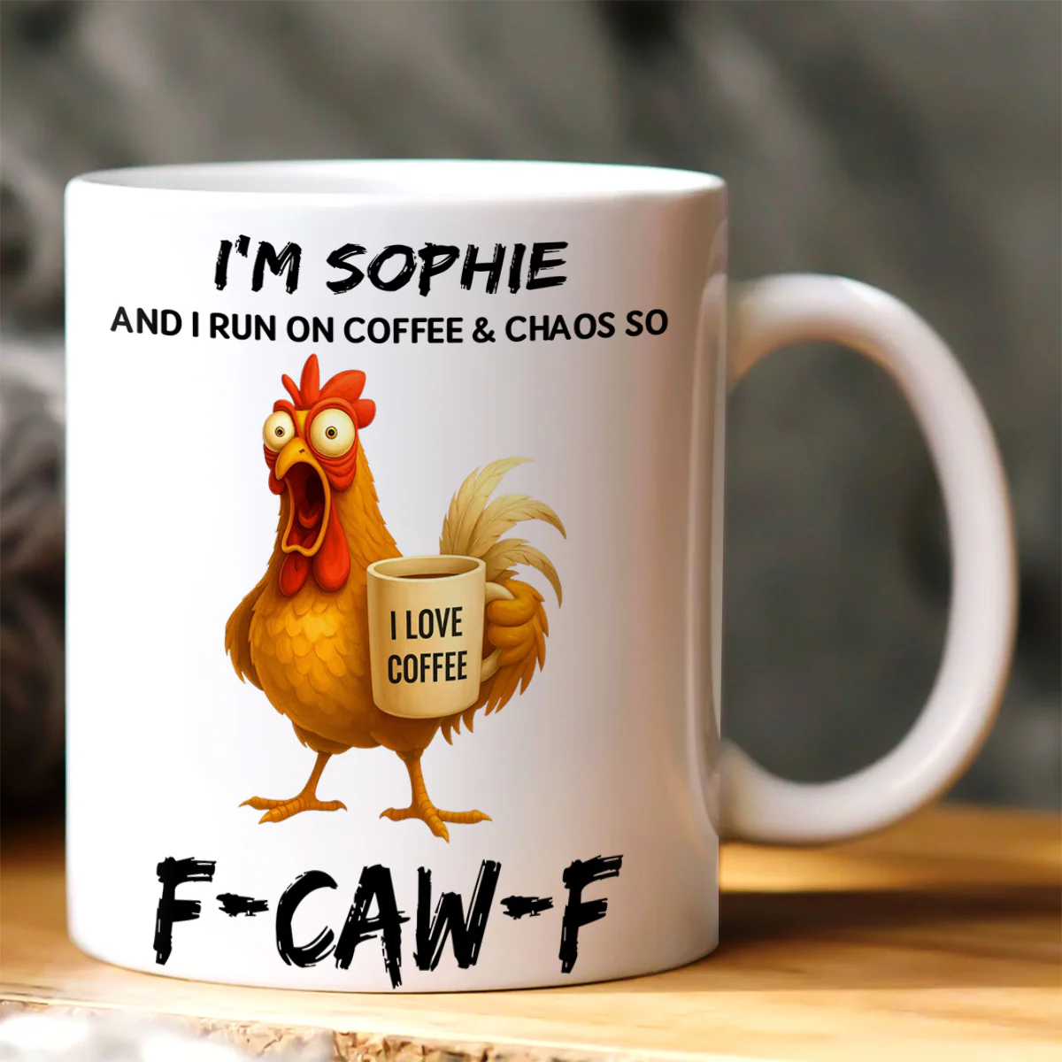 I Run On Coffee And Chaos - Personalized Ceramic Coffee Mug