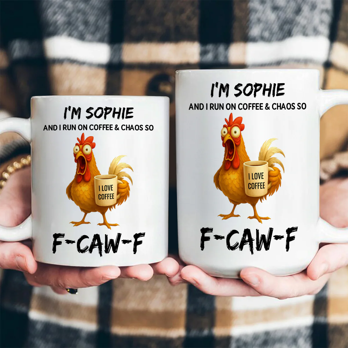 I Run On Coffee And Chaos - Personalized Ceramic Coffee Mug - Image 3