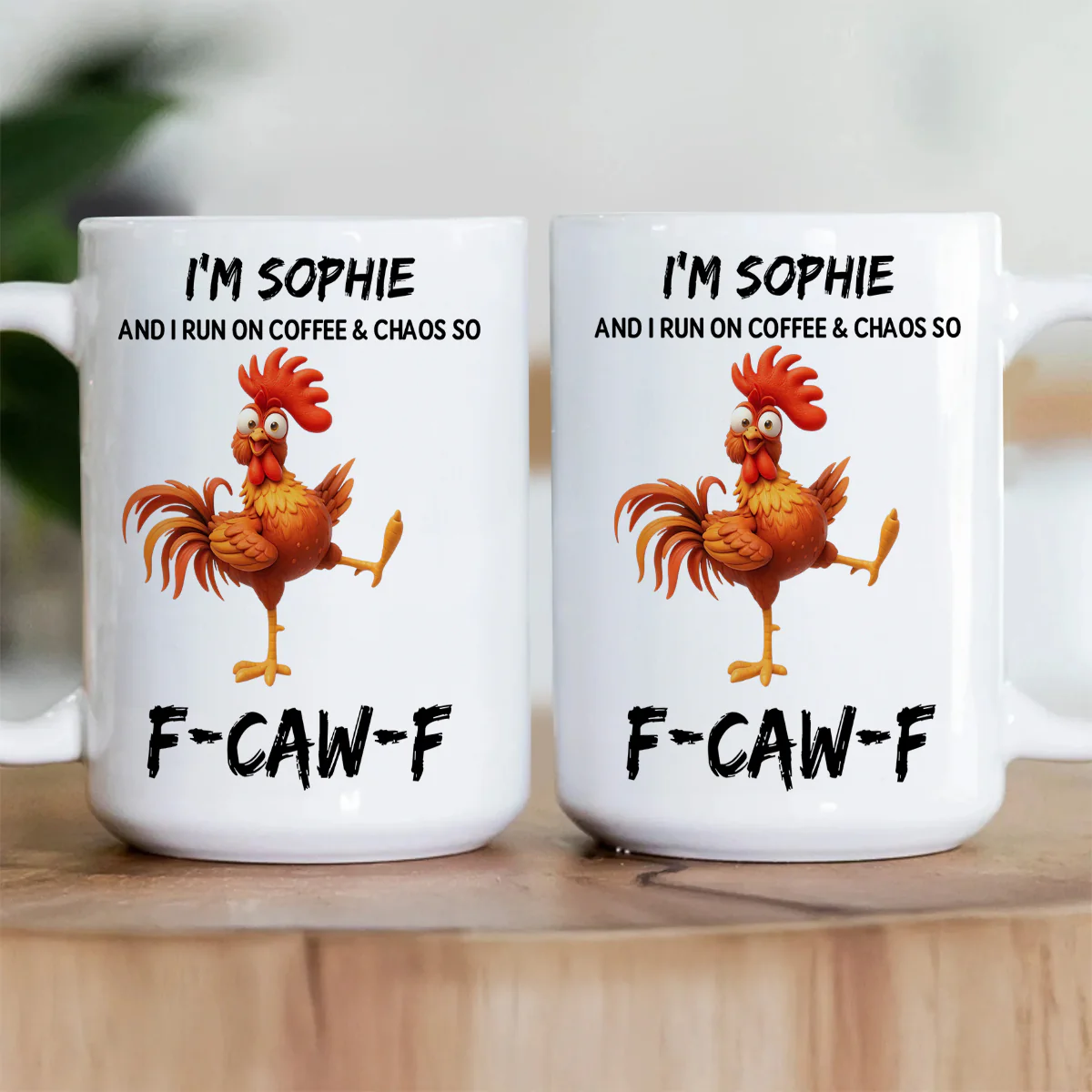 I Run On Coffee And Chaos - Personalized Ceramic Coffee Mug - Image 4