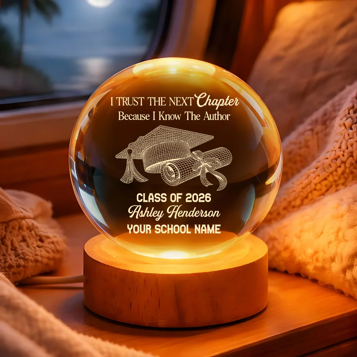 I Trust The Next Chapter - Personalized Crystal Ball Night Light - Image 5