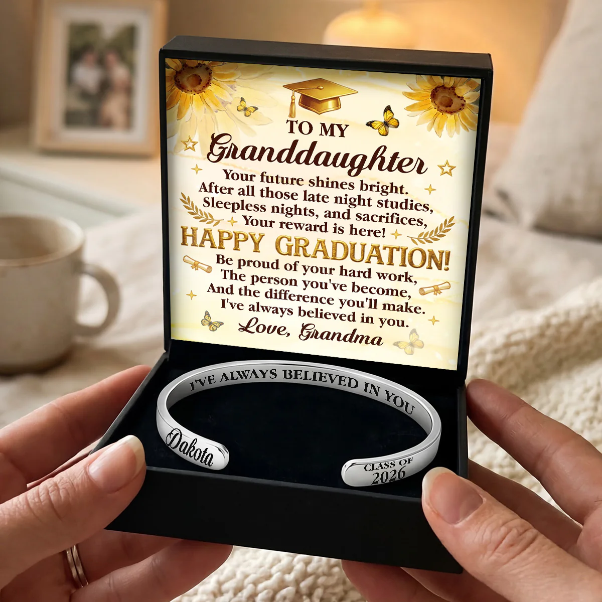 I've Always Believed In You - Personalized Cuff Bangle Bracelet With Box - Image 6