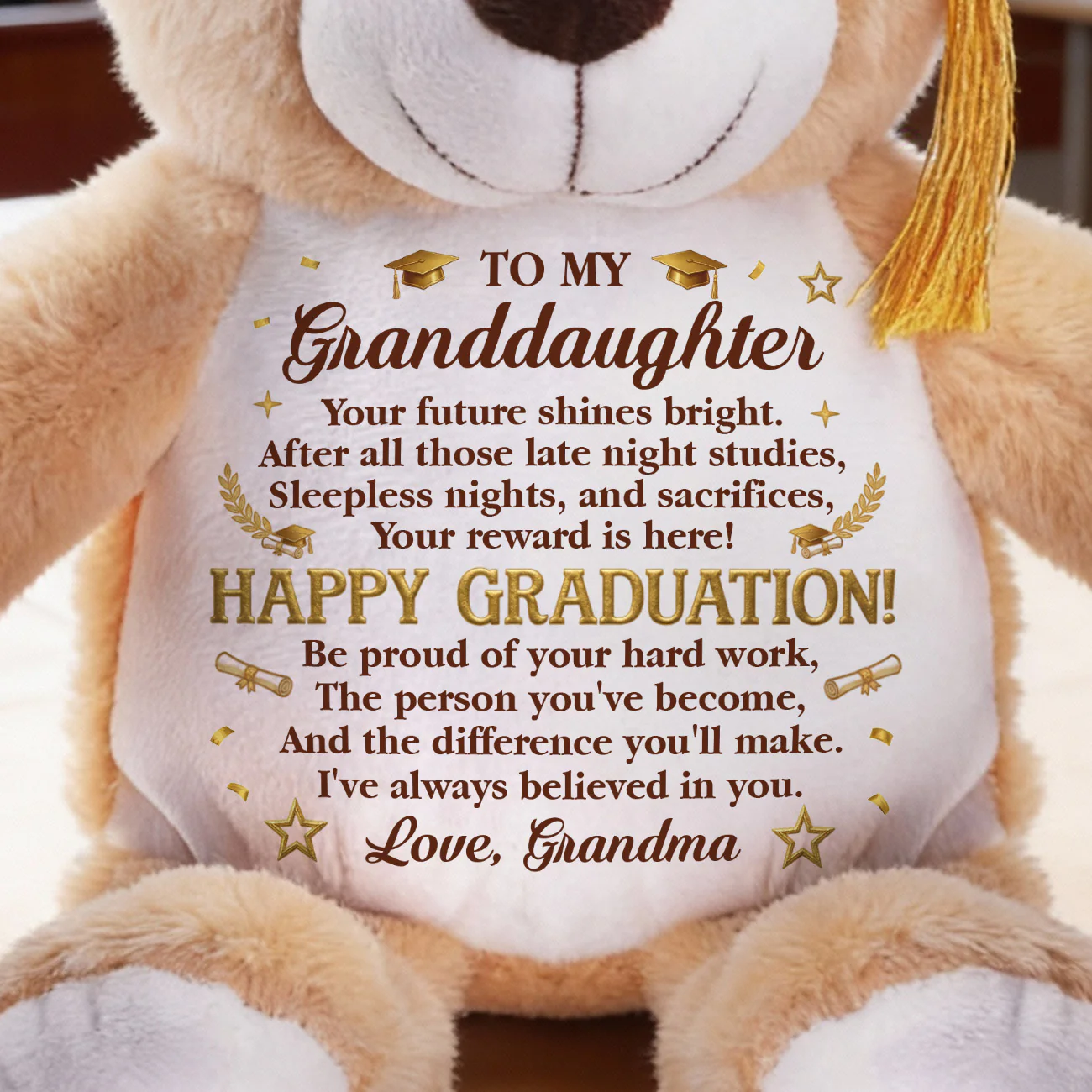 I've Always Believed In You - Personalized Graduation Teddy Bear - Image 3