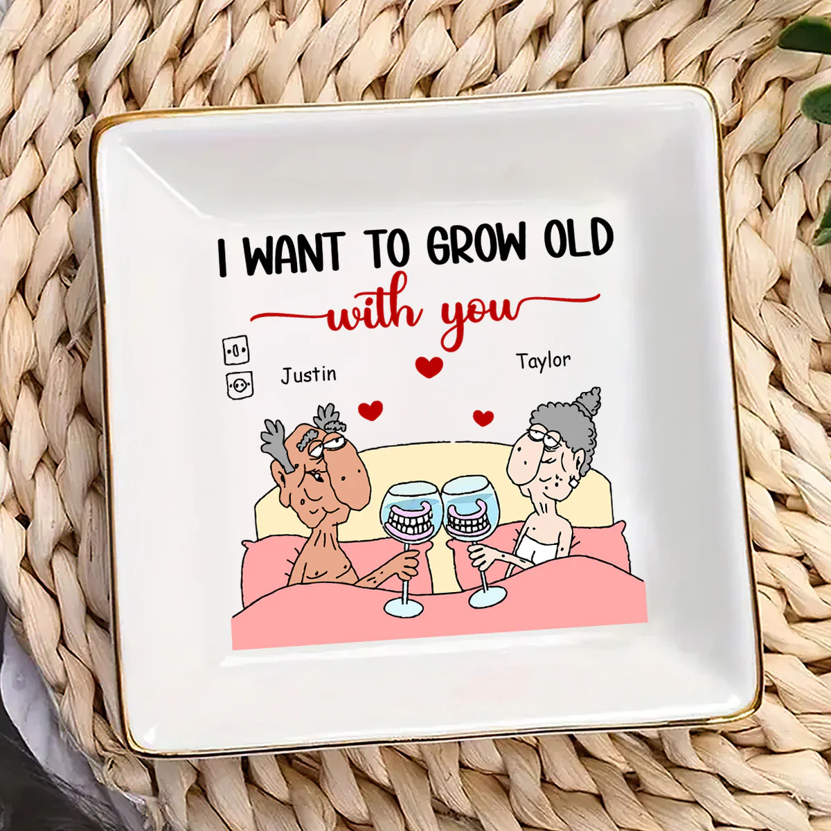 I Want To Grow Old - Personalized Jewelry Dish - Image 3