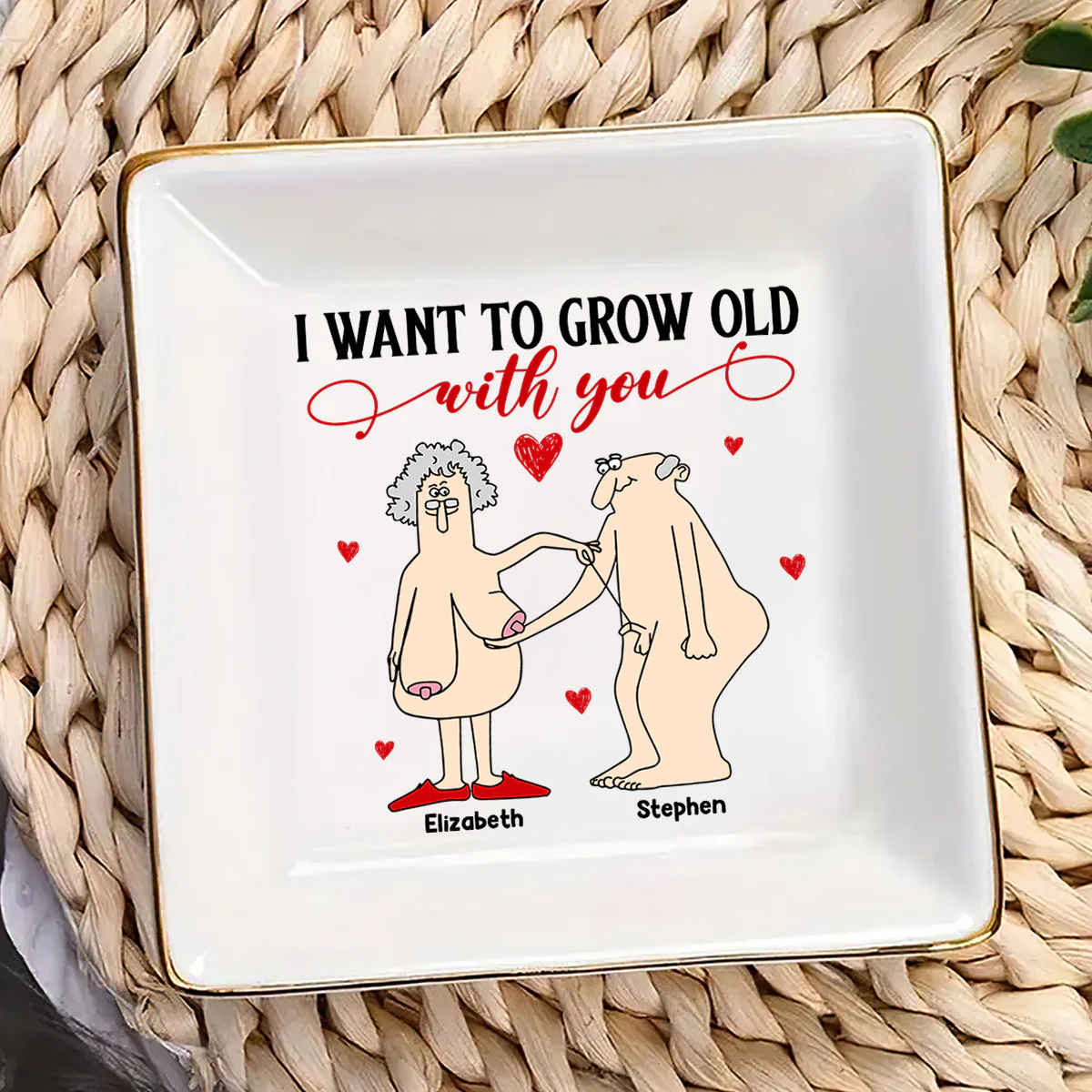 I Want To Grow Old - Personalized Jewelry Dish - Image 3