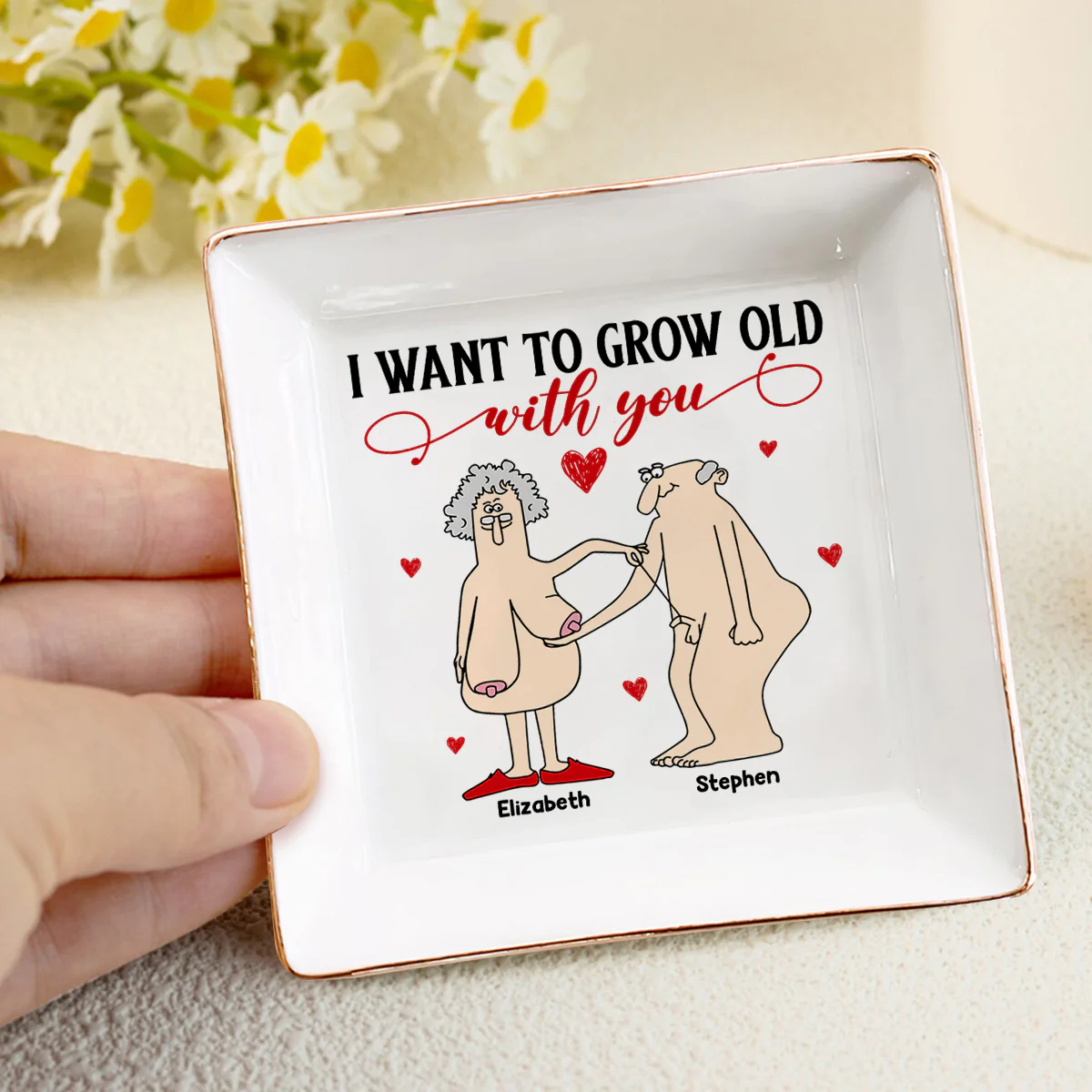 I Want To Grow Old - Personalized Jewelry Dish - Image 4