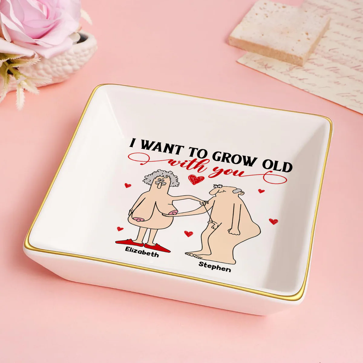 I Want To Grow Old - Personalized Jewelry Dish - Image 5