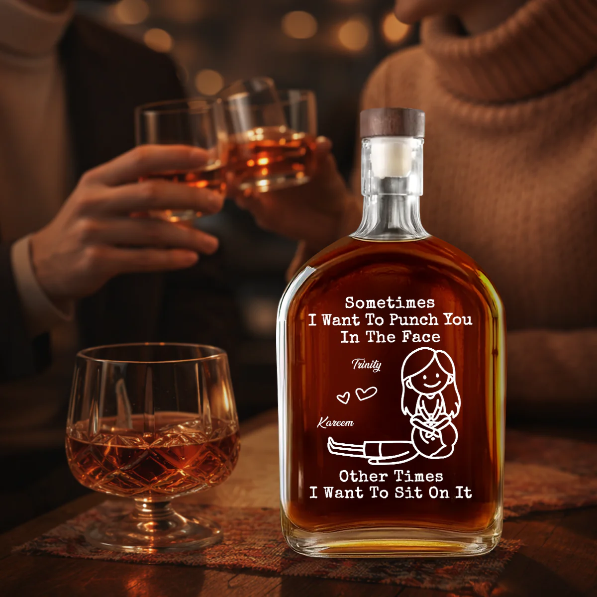 I Want To Sit On It - Personalized Whiskey Bottle - Image 3