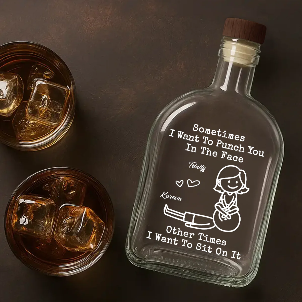 I Want To Sit On It - Personalized Whiskey Bottle - Image 5