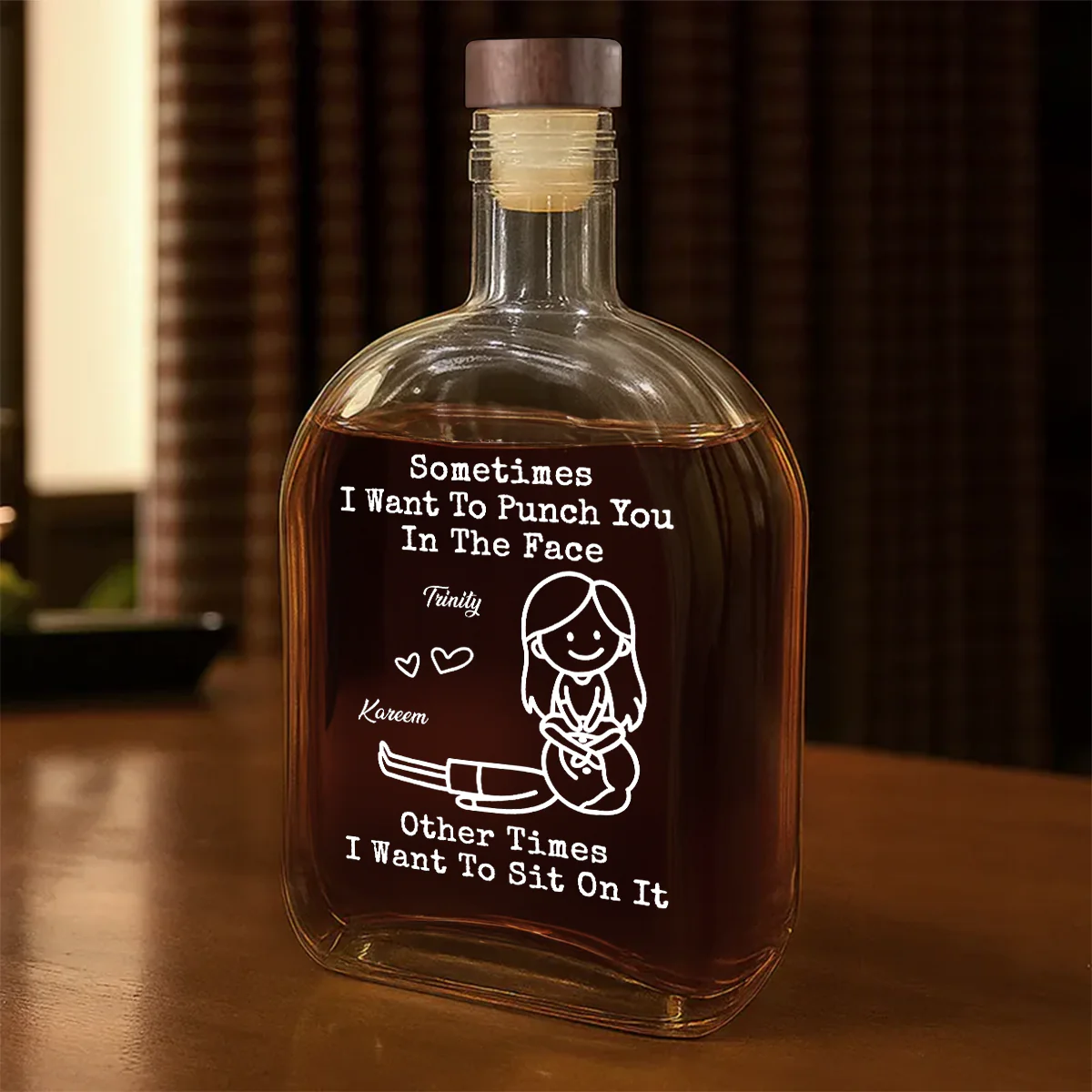 I Want To Sit On It - Personalized Whiskey Bottle - Image 6