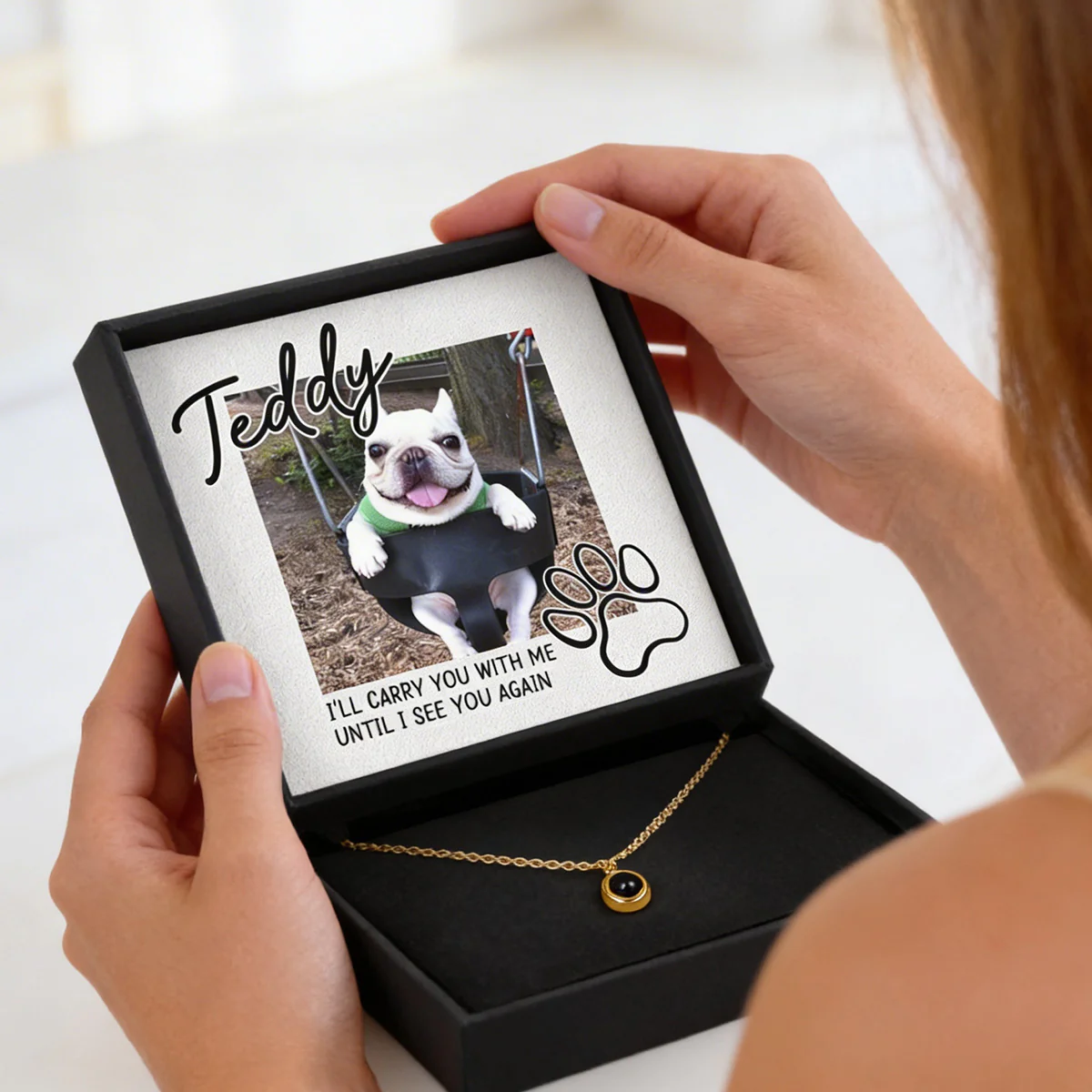 I Will Carry You Forever - Personalized Photo Projection Necklace - Image 5