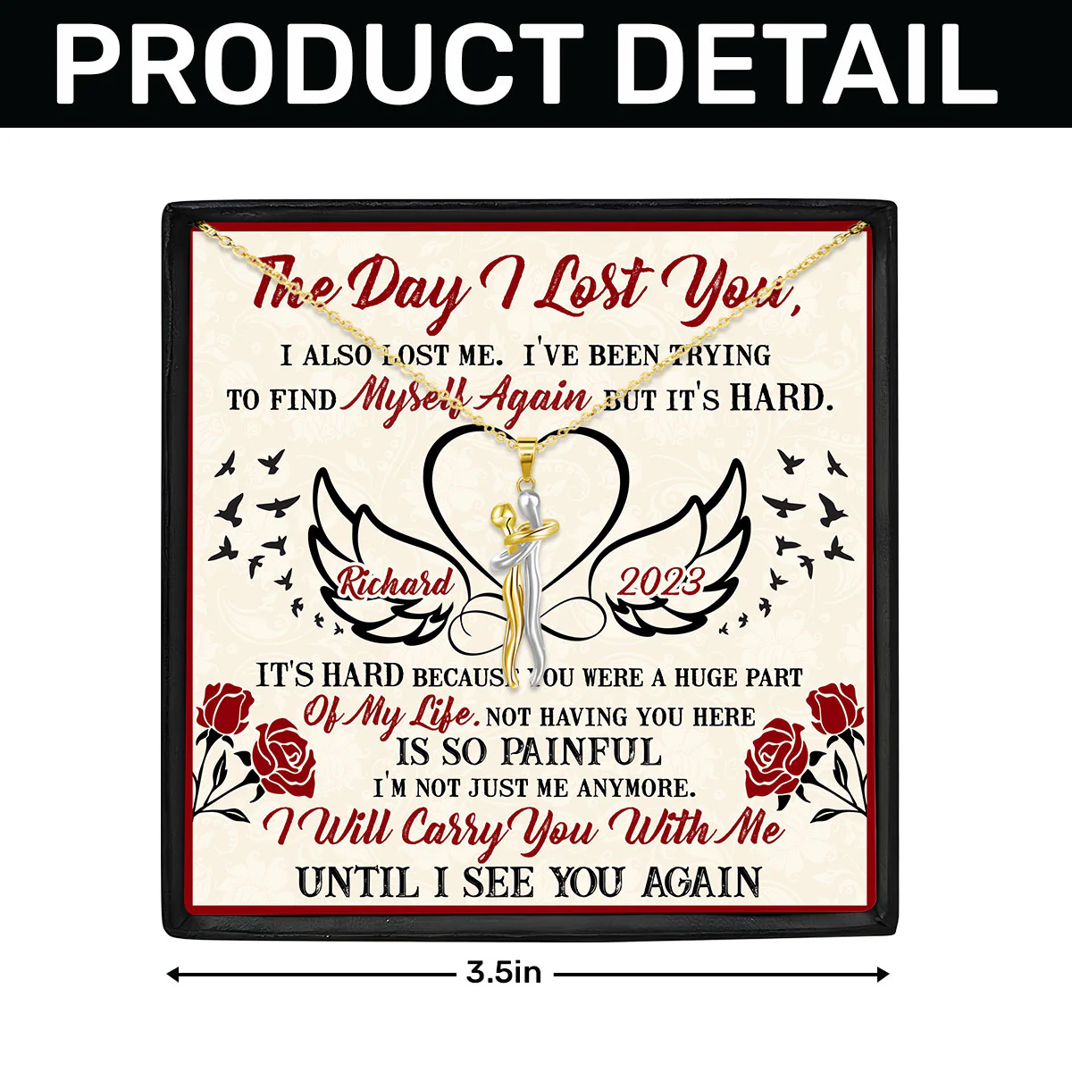 I Will Carry You With Me - Personalized Hug Charm Necklace - Image 7
