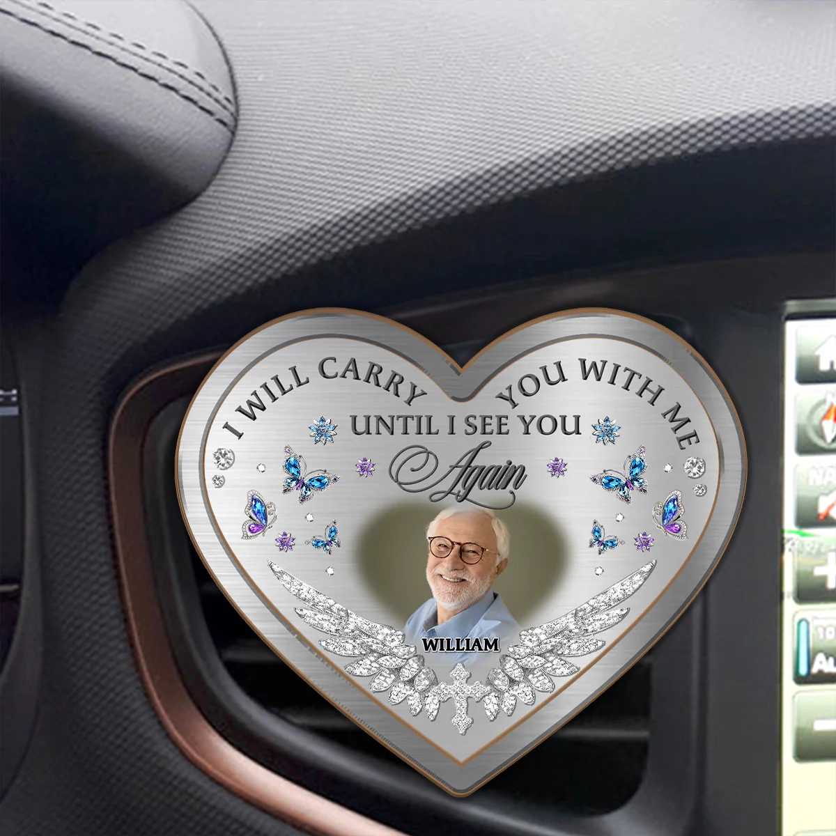 I Will Carry You With Me Until I See You Again - Personalized Car Visor Clip - Image 4