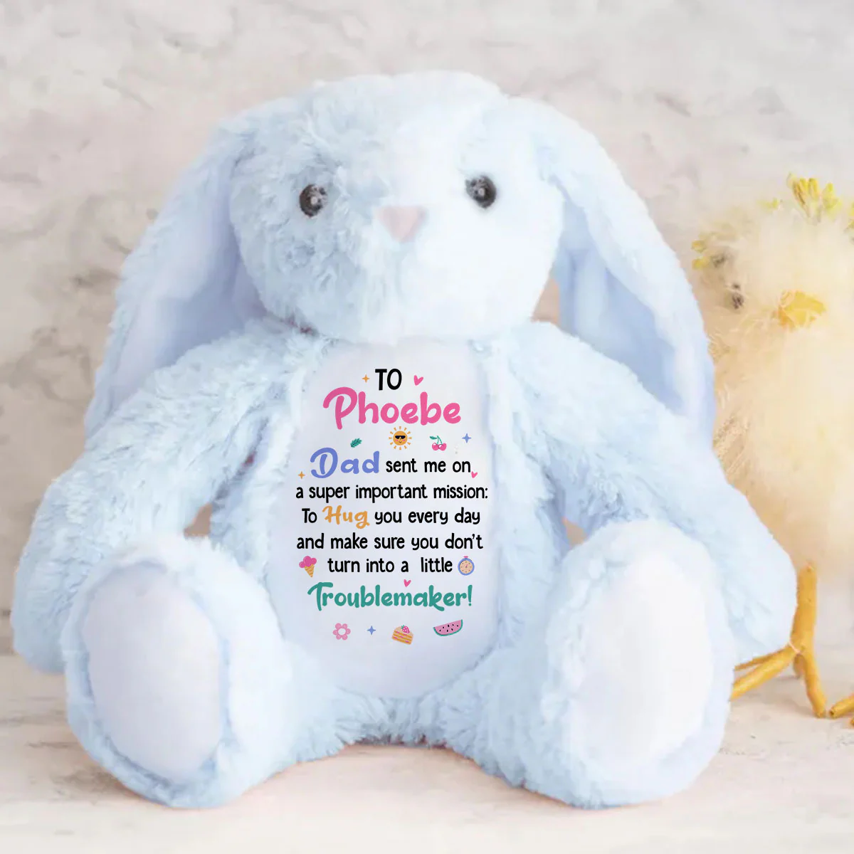I Will Hug You Everyday  - Personalized Stuffed Bunny - Image 4