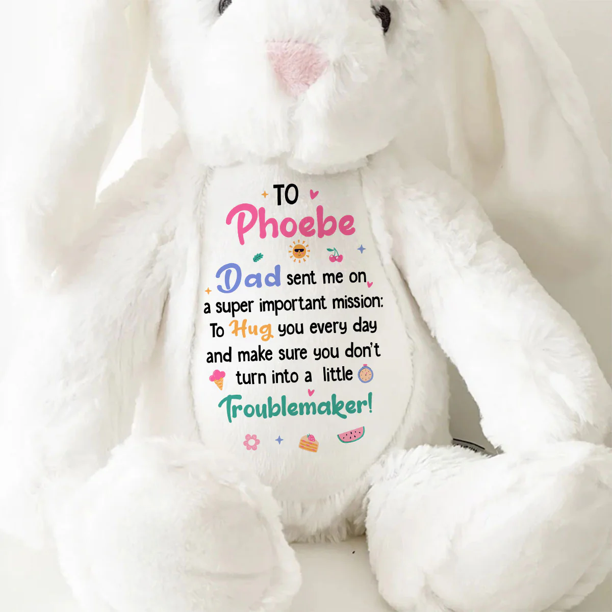 I Will Hug You Everyday  - Personalized Stuffed Bunny - Image 9
