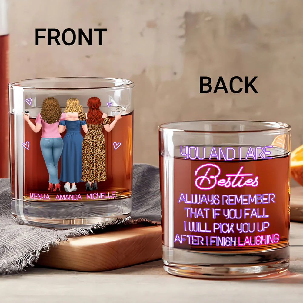 I Will Pick You Up After I Finish Laughing - Personalized Round Whiskey Glass - Image 2