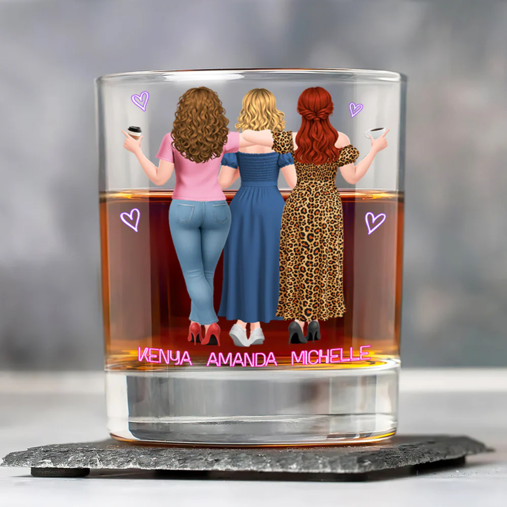 I Will Pick You Up After I Finish Laughing - Personalized Round Whiskey Glass - Image 3