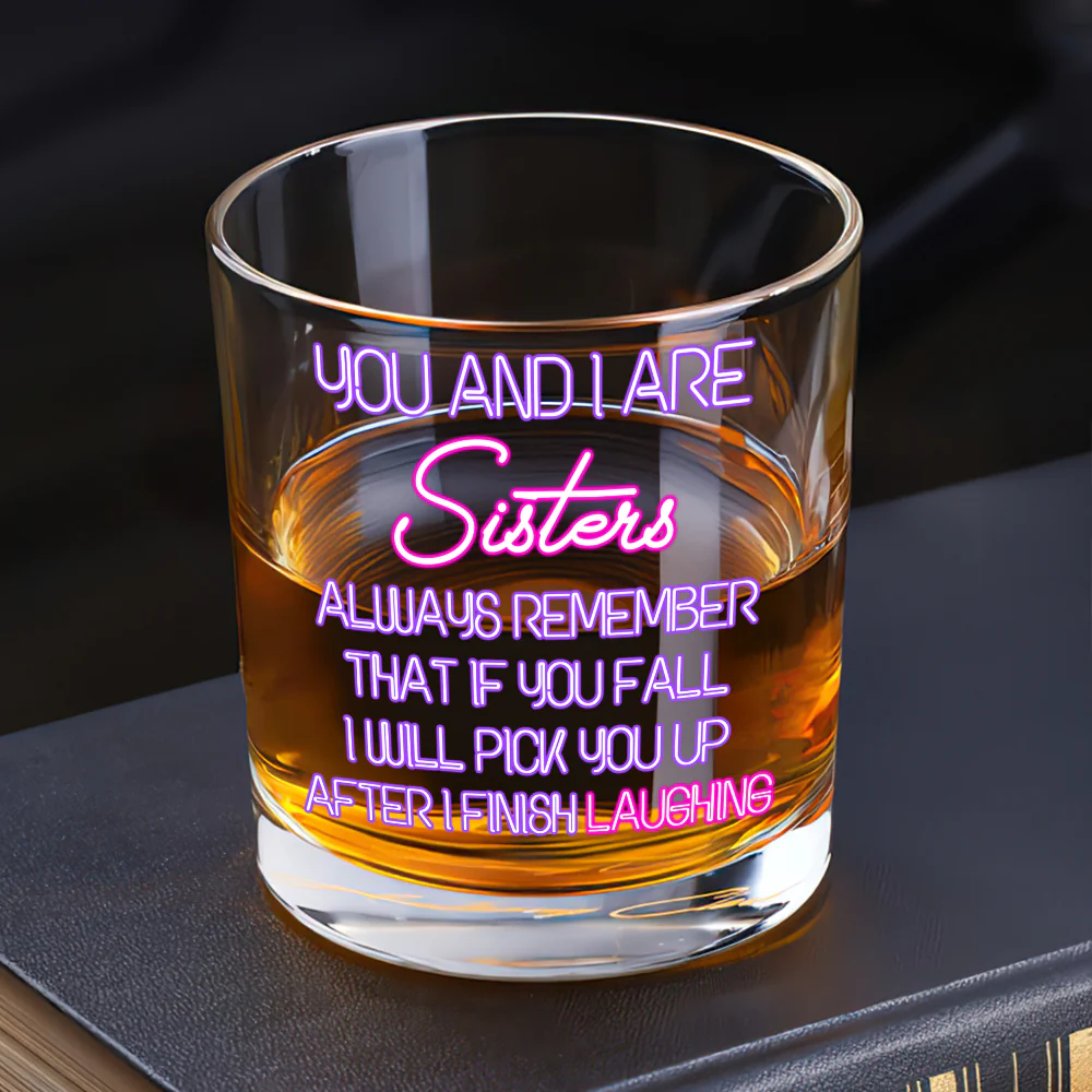 I Will Pick You Up After I Finish Laughing - Personalized Round Whiskey Glass - Image 4