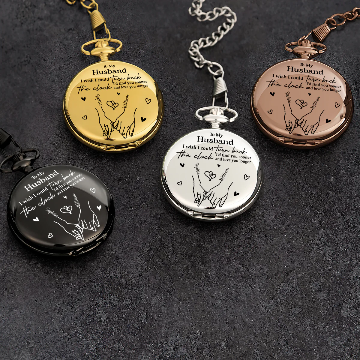 I Wish I Could Turn Back The Clock - Personalized Pocket Watch - Image 3