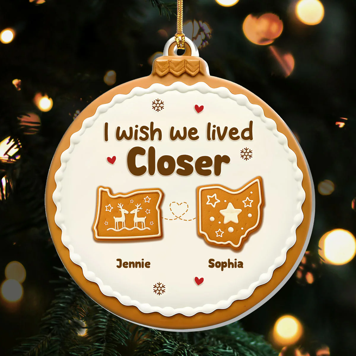 I Wish We Lived Closer - Personalized 1-Layer Acrylic Ornament