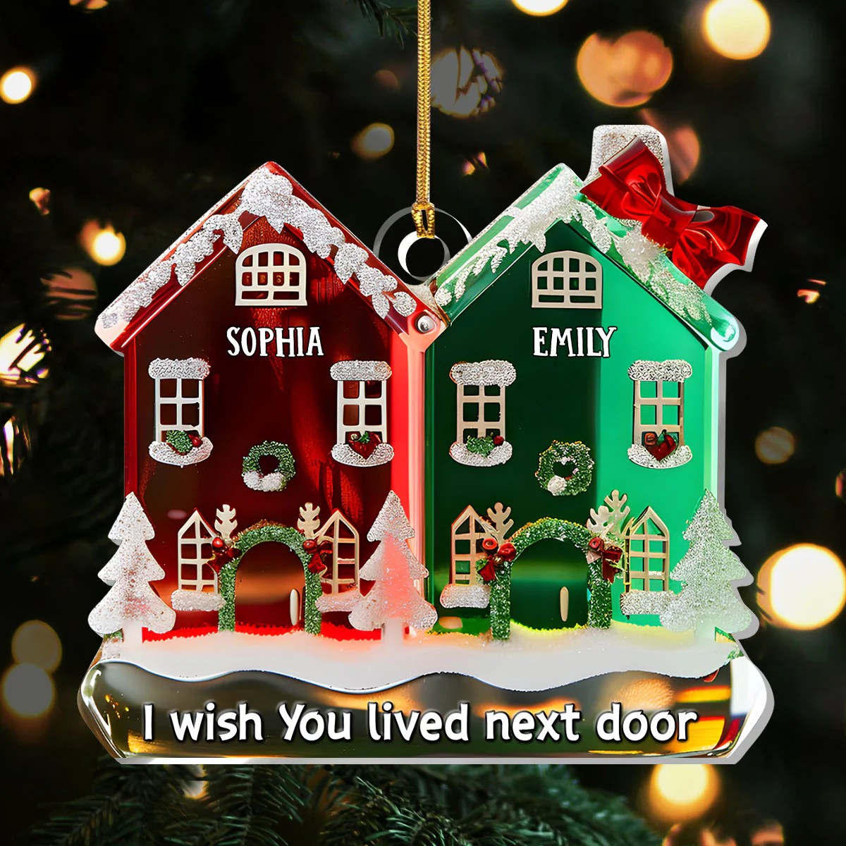 I Wish You Lived Next Door - Personalized 1-Layer Acrylic Ornament
