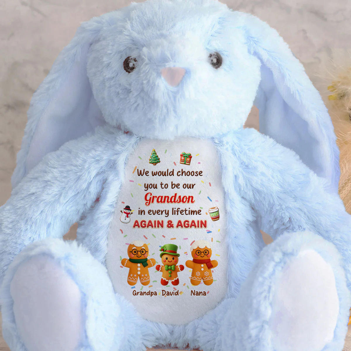 I Would Choose You Forever Again - Personalized Stuffed Bunny - Image 2