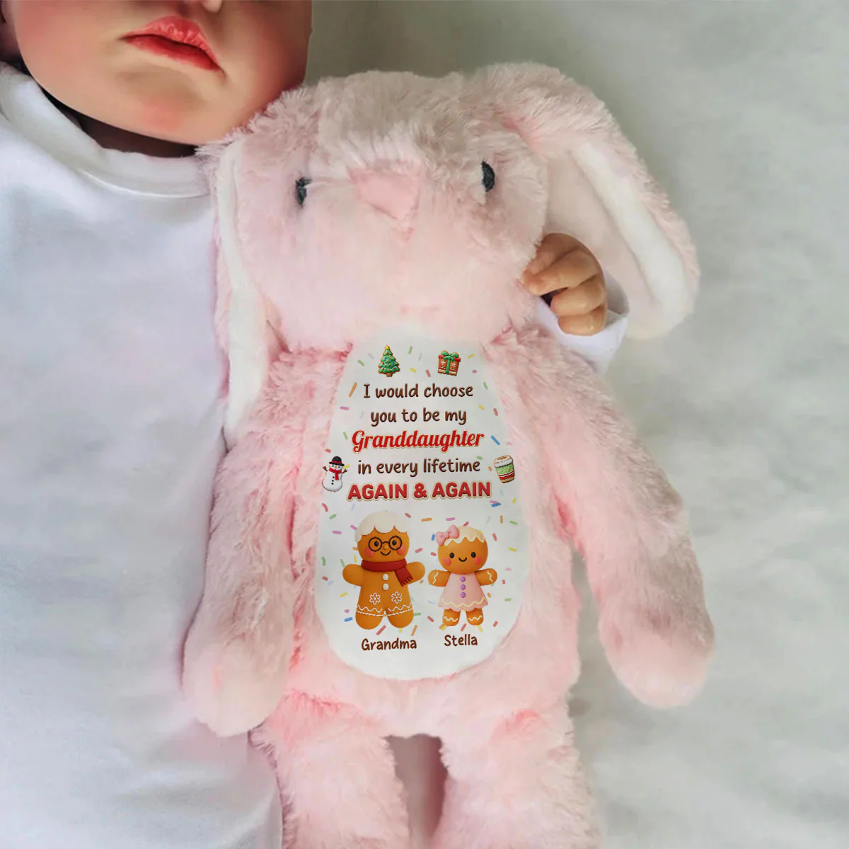 I Would Choose You Forever Again - Personalized Stuffed Bunny - Image 3