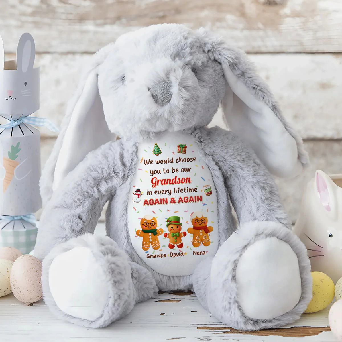 I Would Choose You Forever Again - Personalized Stuffed Bunny - Image 4