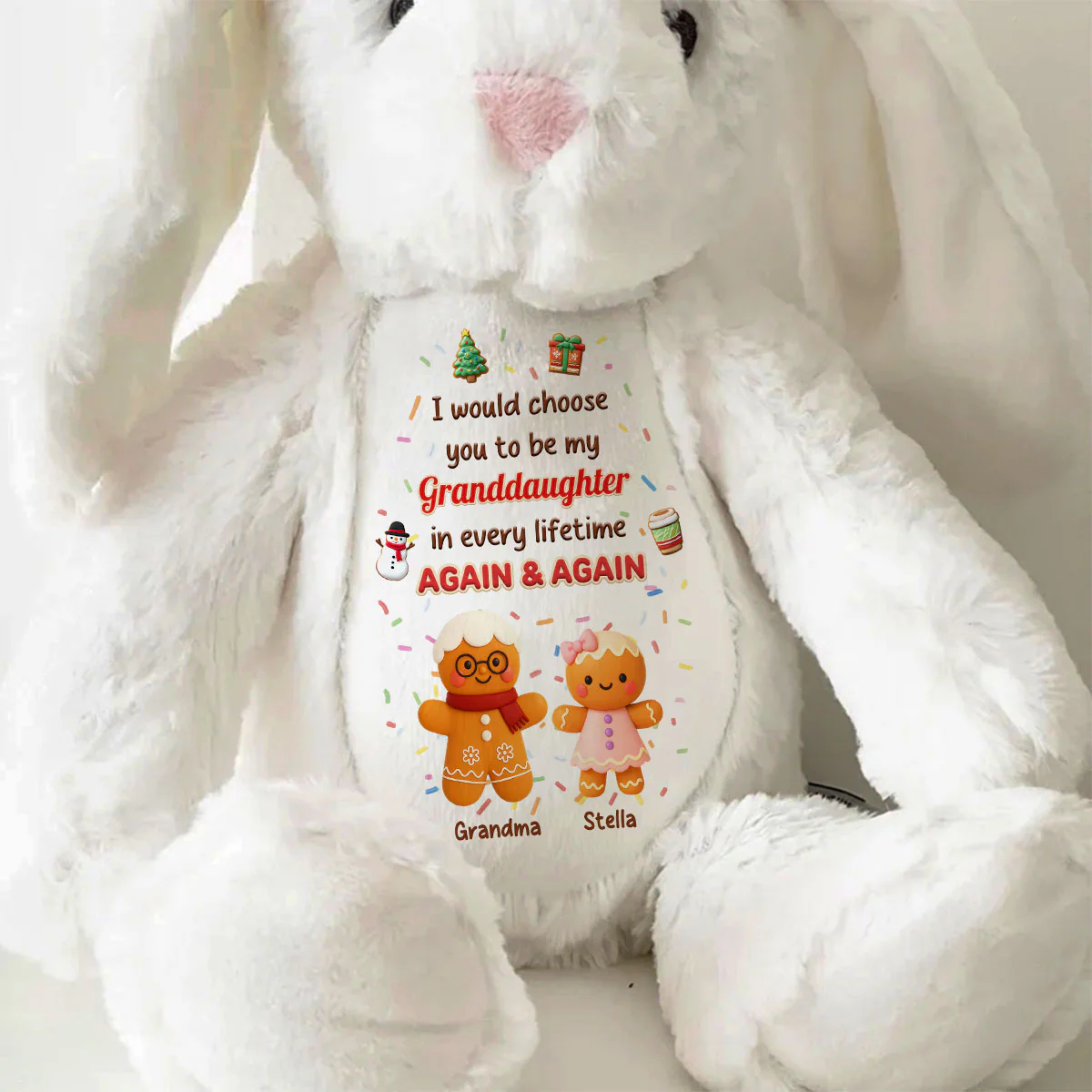 I Would Choose You Forever Again - Personalized Stuffed Bunny - Image 7