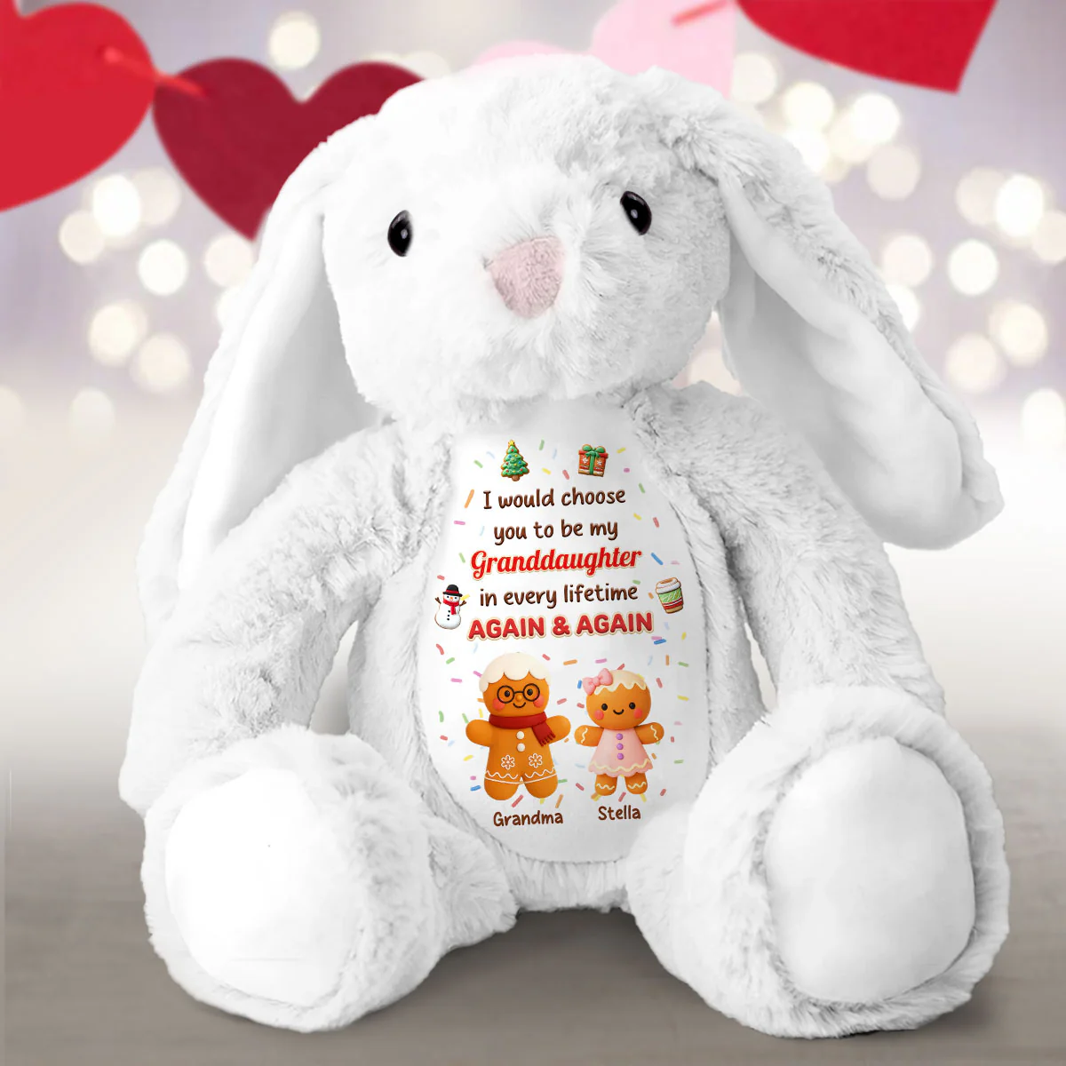I Would Choose You Forever Again - Personalized Stuffed Bunny - Image 9