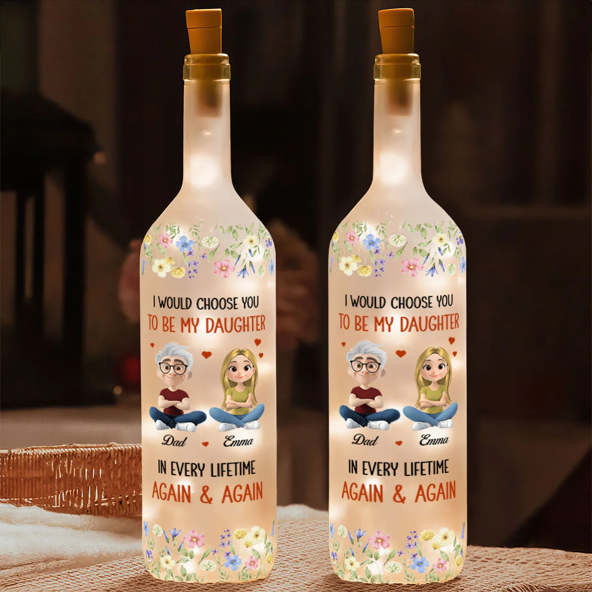 I Would Choose You To Be My Daughter In Every Lifetime - Personalized Bottle Lamp - Image 3